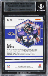 Ravens Ray Lewis Authentic Signed 2021 Panini Mosaic Green #21 Card BAS Slabbed