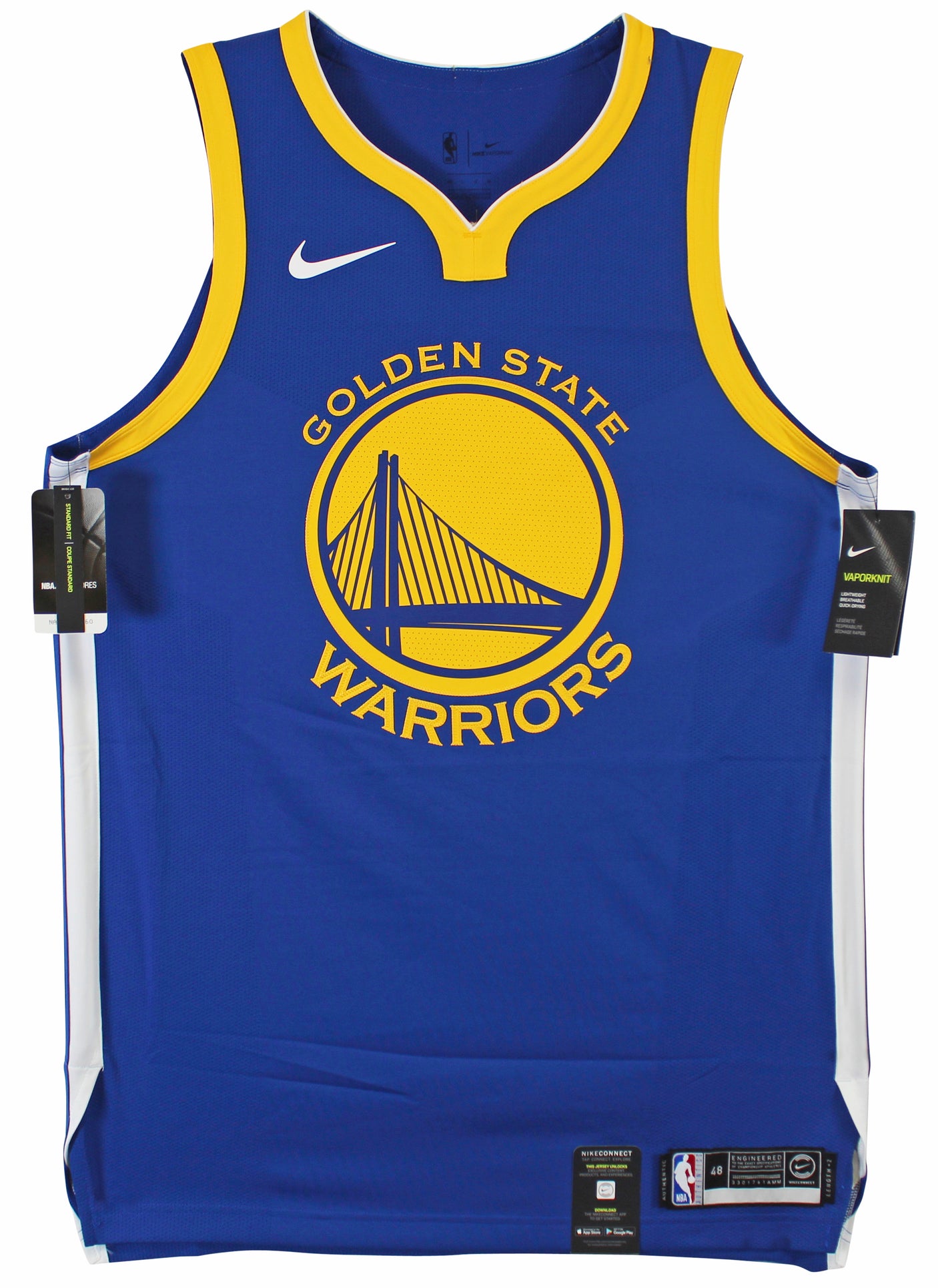 Warriors Stephen Curry Authentic Signed Blue Nike The Bay Swingman Jersey JSA