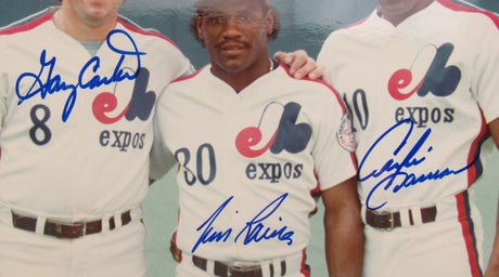 Gary Carter Tim Raines Andre Dawson Signed Auto Autograph 8x10 Photo JSA AY77352