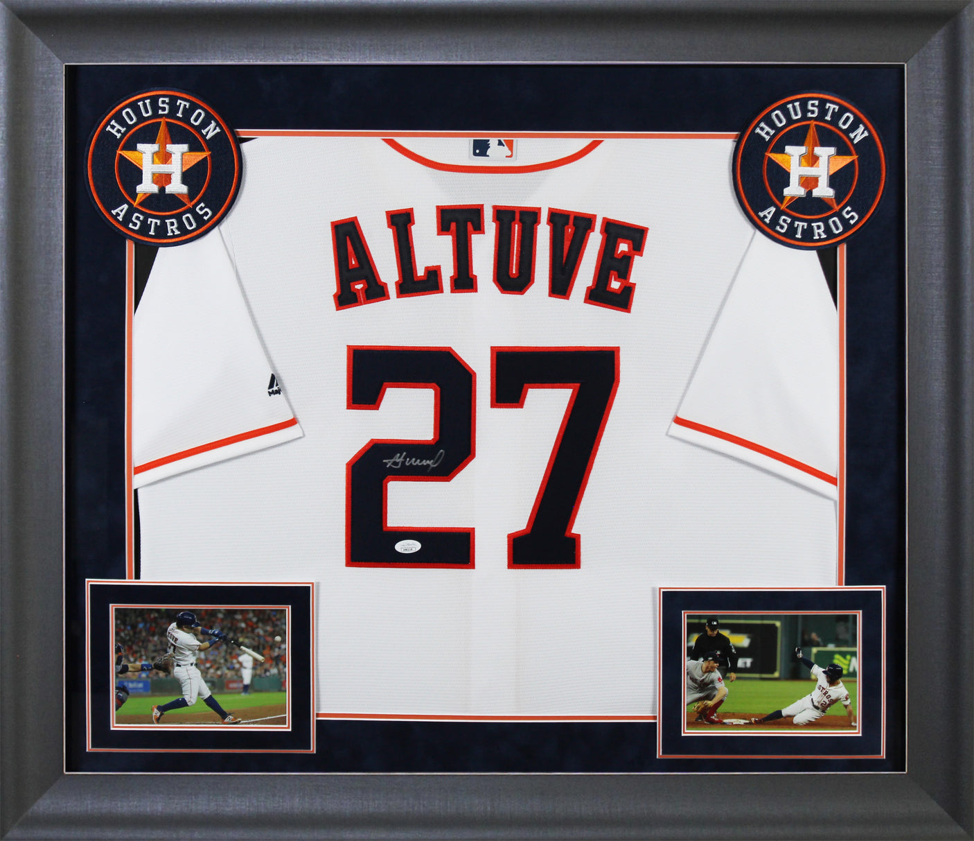 Astros Jose Altuve Authentic Signed White Majestic Cool Base Framed Jersey JSA