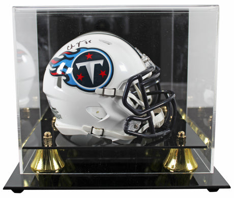 Titans Chris Johnson Signed 1999-17 TB White Speed Mini Helmet w/ Case BAS Wit