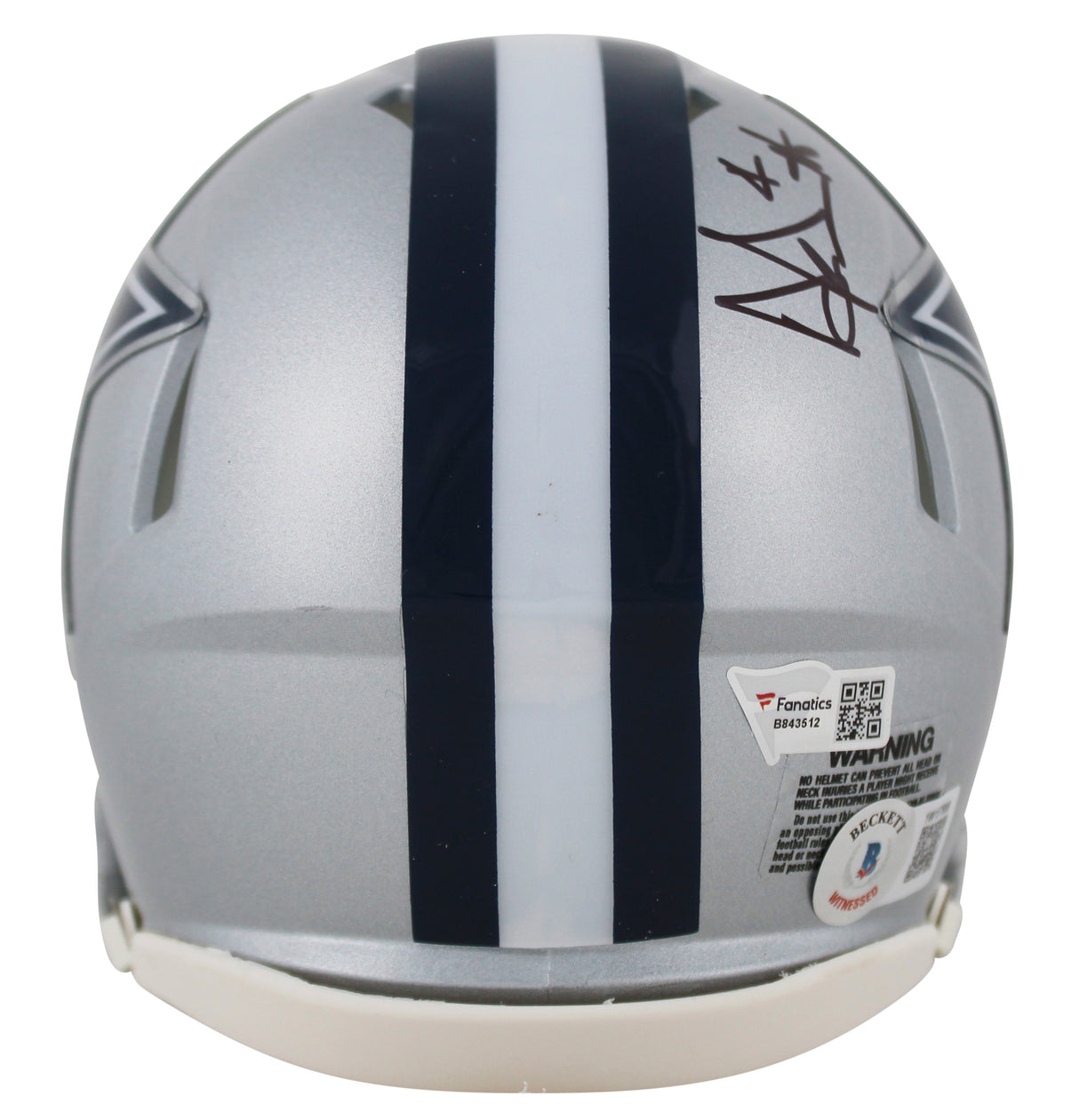 Cowboys Dak Prescott & CeeDee Lamb Signed Speed Mini Helmet BAS Witnessed