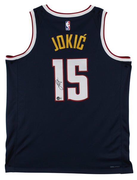 Nuggets Nikola Jokic Authentic Signed Navy Blue Nike Swingman Jersey BAS 2