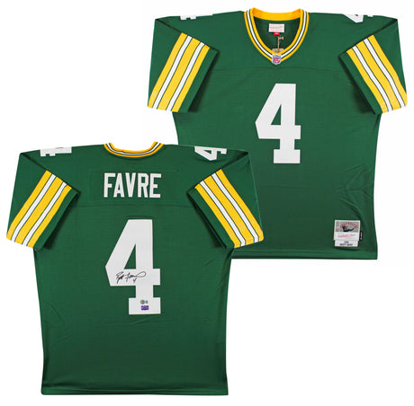 Packers Brett Favre Authentic Signed Green 1996 M&N Throwback Jersey BAS Witness