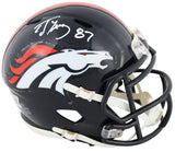 Broncos Ed McCaffrey Authentic Signed Speed Mini Helmet W/ Case BAS Witnessed