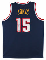 Nikola Jokic Authentic Signed Navy Blue Pro Style Jersey Autographed JSA