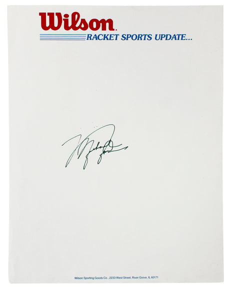 Bulls Michael Jordan Signed 8.5x11 Wilson Racket Sports Letterhead JSA #Z97275