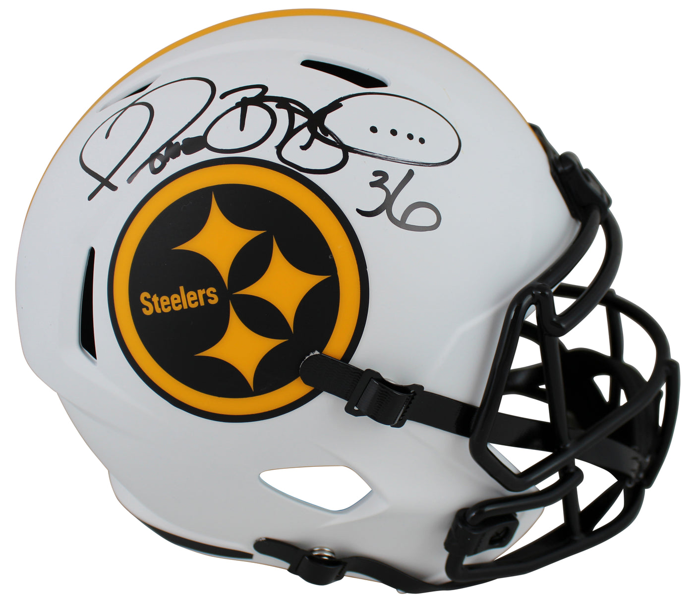 Steelers Jerome Bettis Signed Lunar Full Size Speed Rep Helmet w/ Case BAS Wit