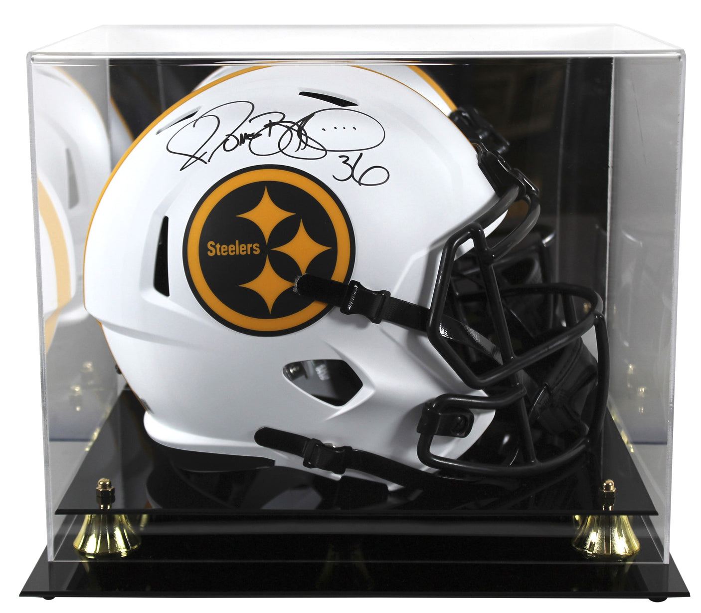 Steelers Jerome Bettis Signed Lunar Full Size Speed Rep Helmet w/ Case BAS Wit