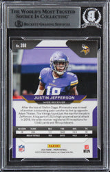 Vikings Justin Jefferson Authentic Signed 2020 Panini Prizm #398B Card BAS Slab