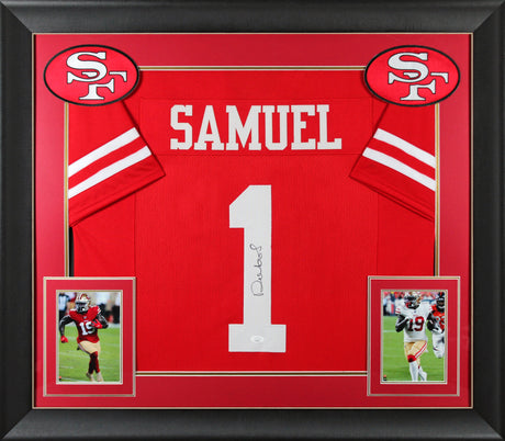 Deebo Samuel Authentic Signed Red Pro Style Framed Jersey Autographed JSA 3