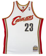 Cavaliers LeBron James Signed White 2003 M&N HWC Authentic Jersey UDA #BAK07234