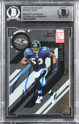 Ravens Ray Lewis Authentic Signed 2005 Donruss Elite #10 Card BAS Slabbed