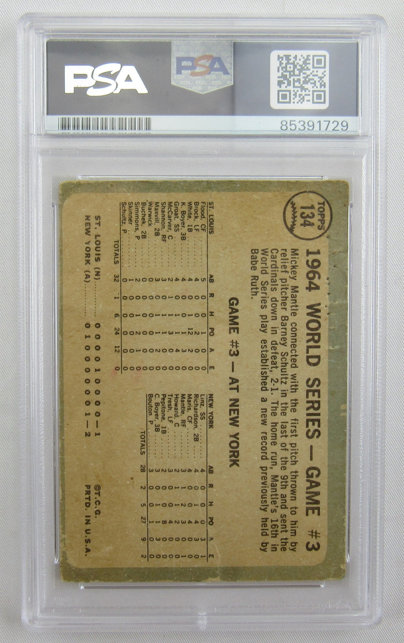 Mickey Mantle Signed Auto Autograph 1965 Topps Baseball Card PSA/DNA Encapsulated