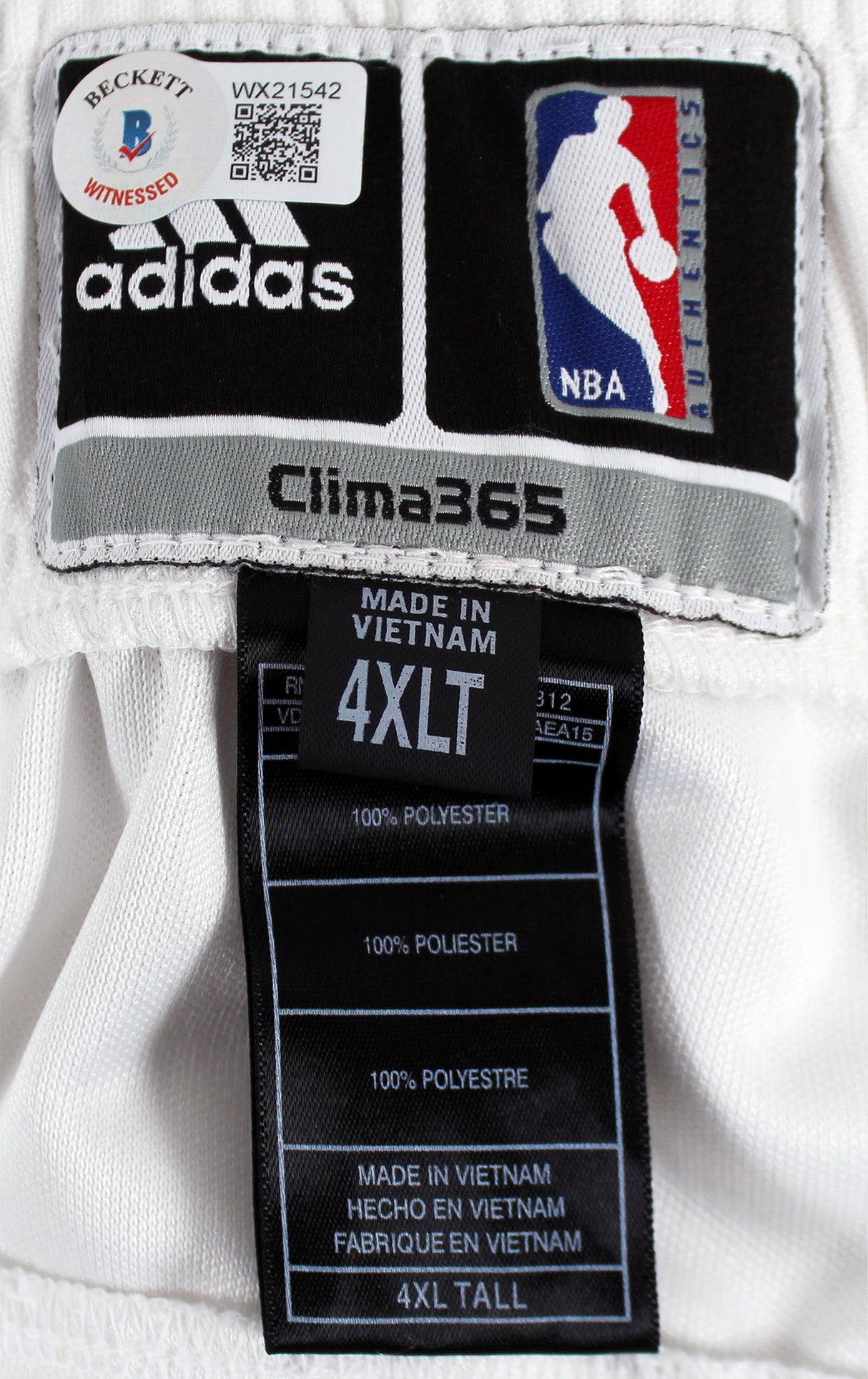 Cavaliers Shaquille O'Neal "Game Used" Signed White Adidas Warmup Pants BAS Wit