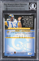 Rams Kurt Warner Authentic Signed 1999 Fleer Focus #40 Card BAS Slabbed