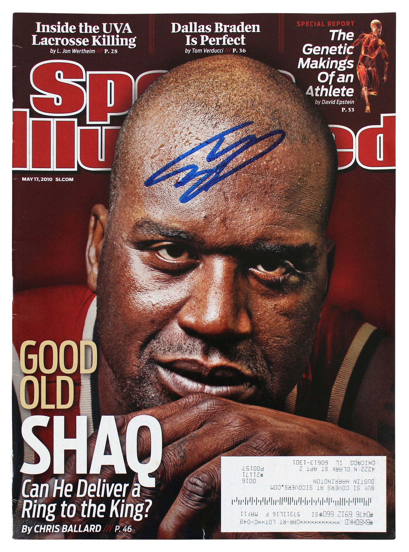 Lakers Shaquille O'Neal Signed May 2010 SI Magazine BAS Witnessed #WX21557