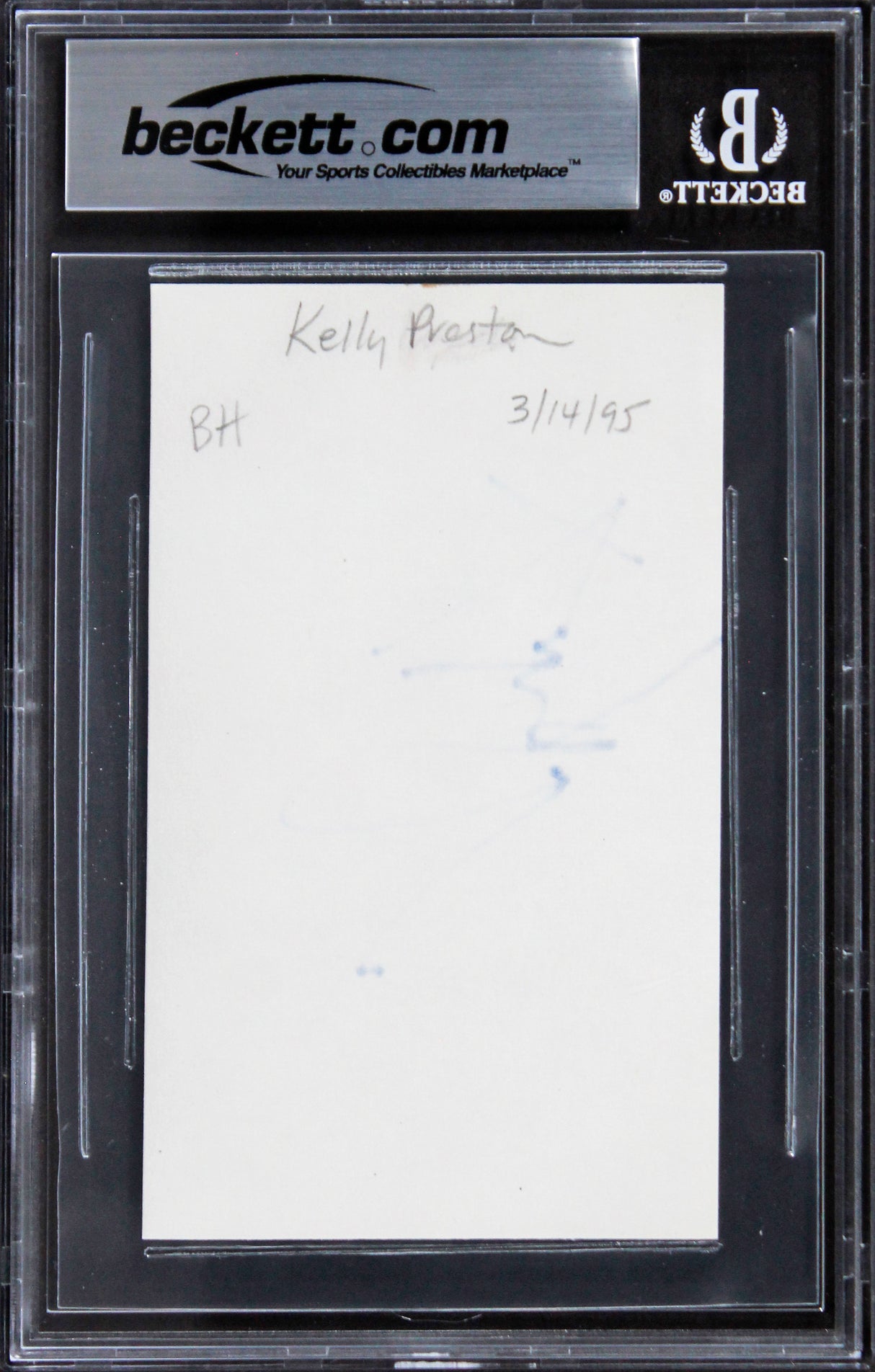 Kelly Preston Twins Authentic Signed 3x5 Index Card Autographed BAS Slabbed