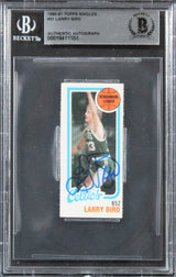 Celtics Larry Bird Authentic Signed 1980 Topps Singles #31 Card BAS Slabbed 2