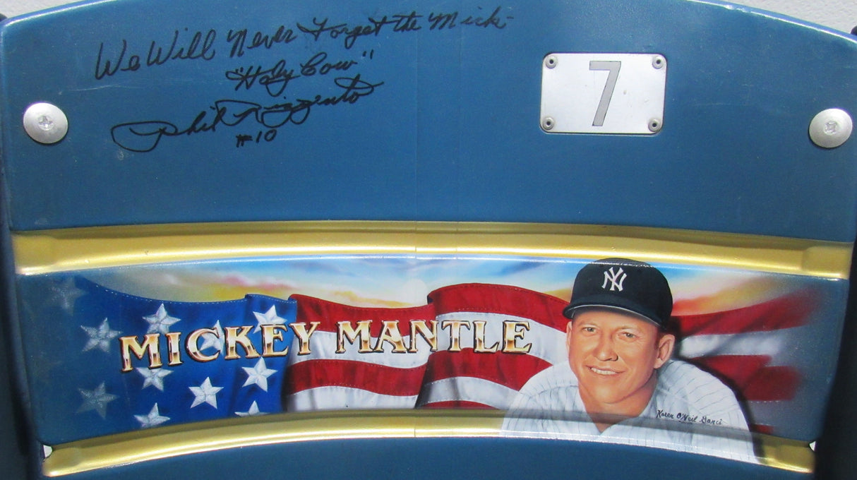 Phil Rizzuto Signed Auto Autograph Mickey Mantle Yankees Stadium Seat