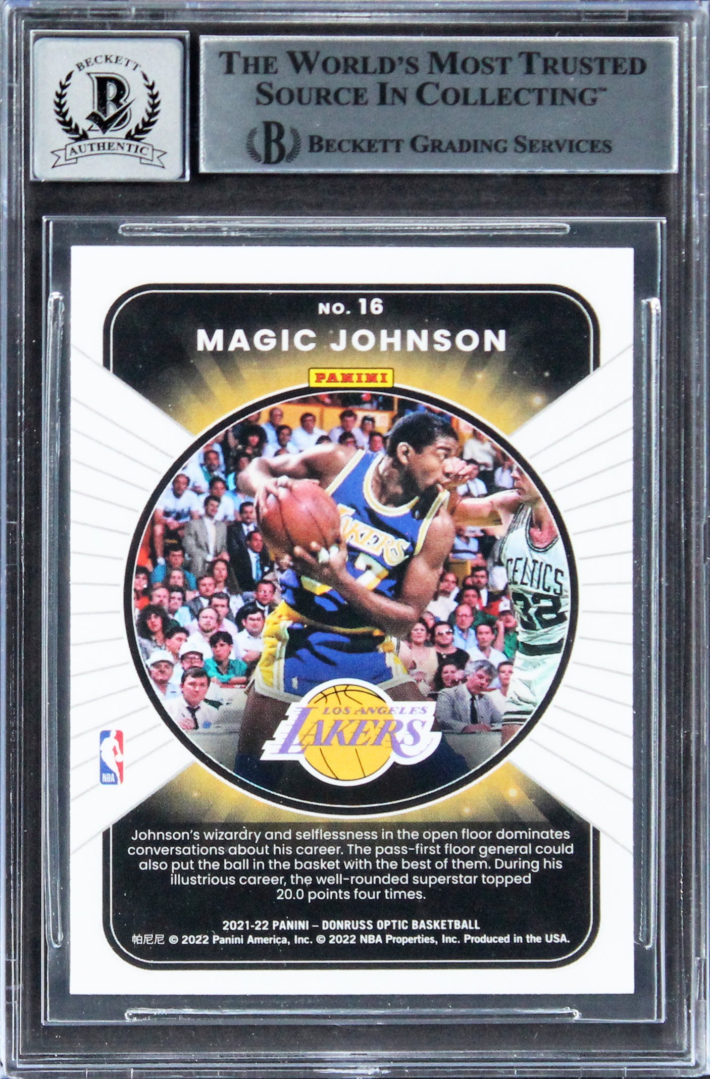 Lakers Magic Johnson Signed 5x7 Upper Deck Supreme Hard Court Card BAS #MJ17479