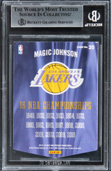 Lakers Magic Johnson Signed 2012 Panini Past & Present Champs Card #20 BAS Slab