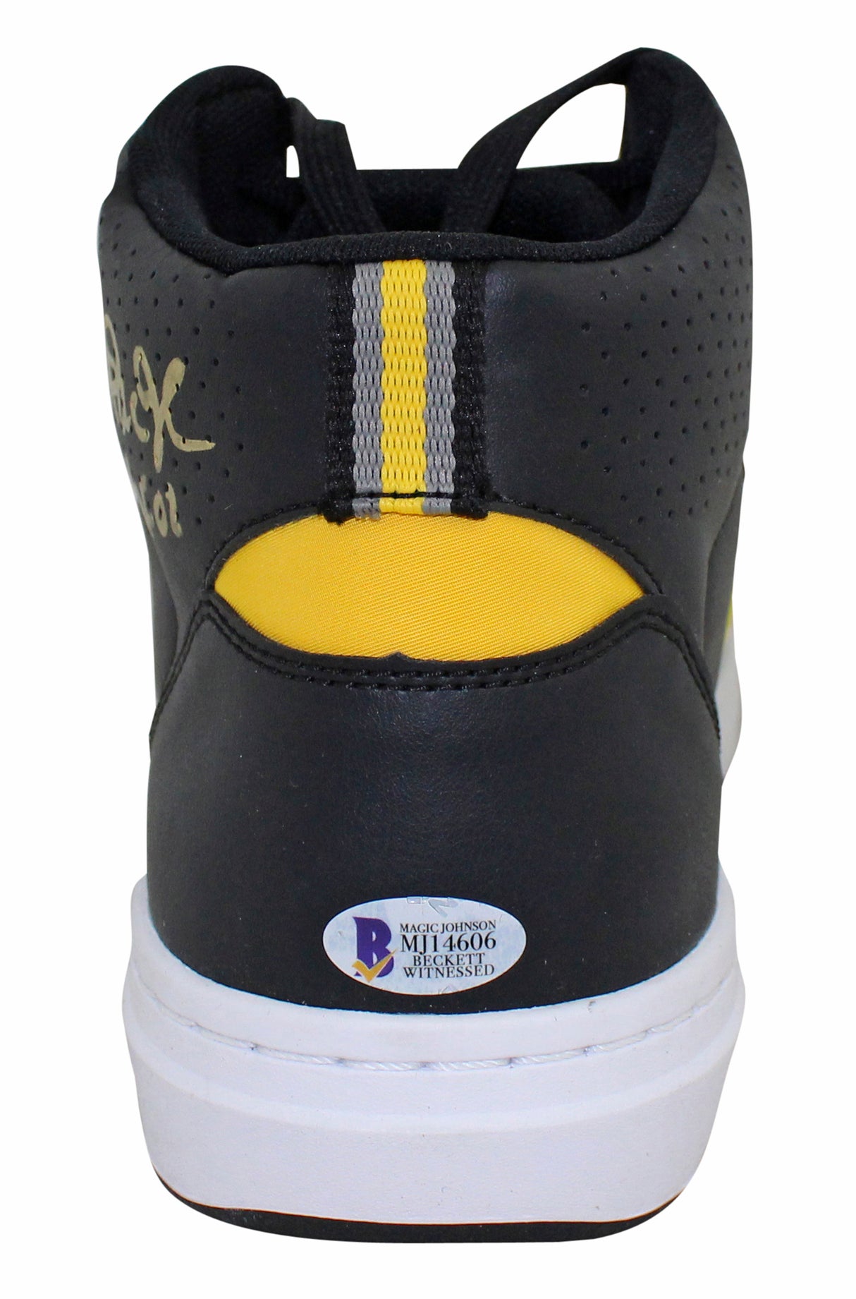 Lakers Magic Johnson "HOF 02" Signed Converse Weapon Left Shoe BAS #MJ14606