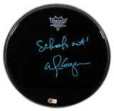 Alice Cooper "Schools Out" Signed 13 Inch Drum Head w/ Blue Sig BAS Witnessed