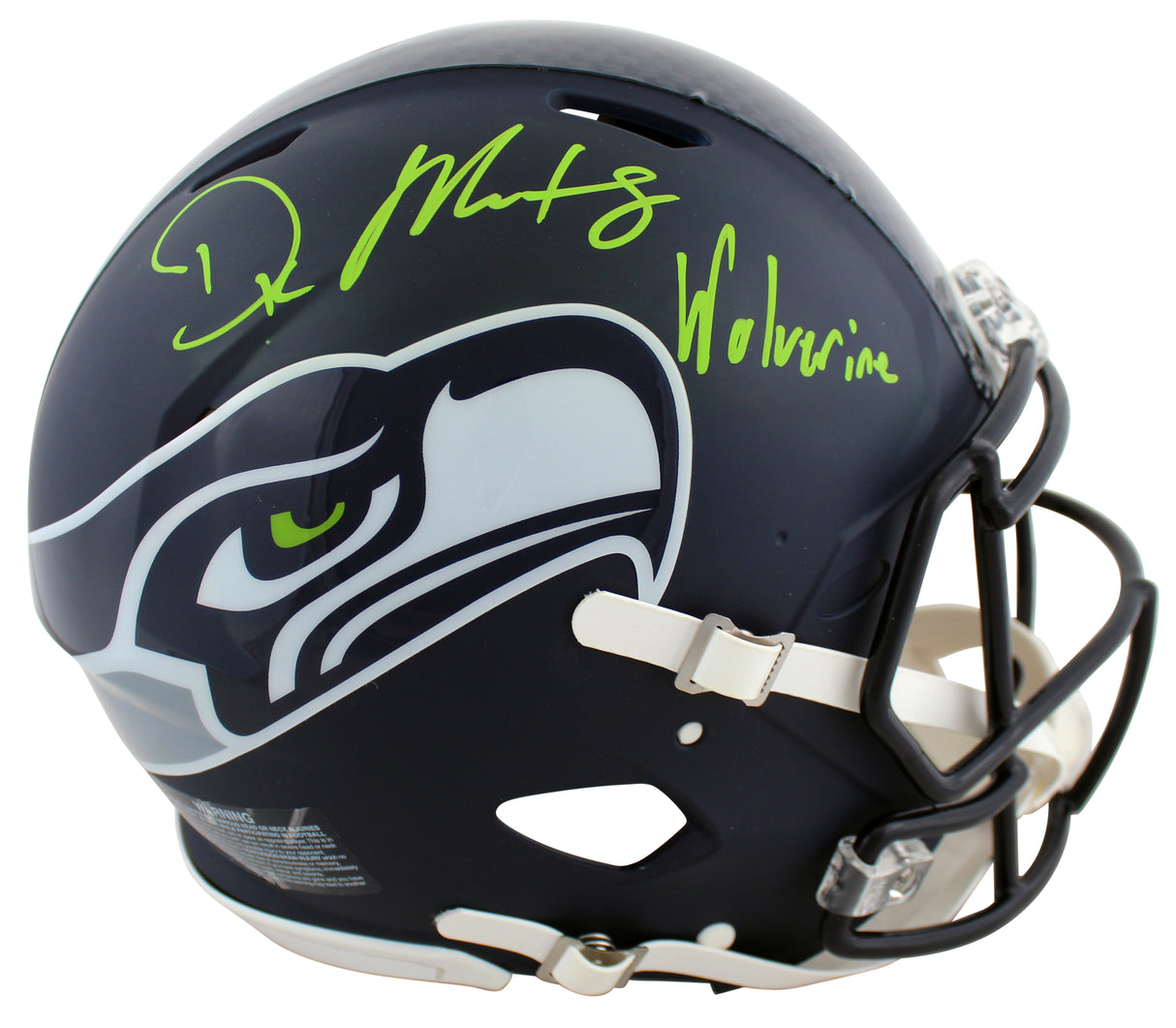 Seahawks DK Metcalf "Wolverine" Signed F/S Speed Proline Helmet w/ Case BAS Wit