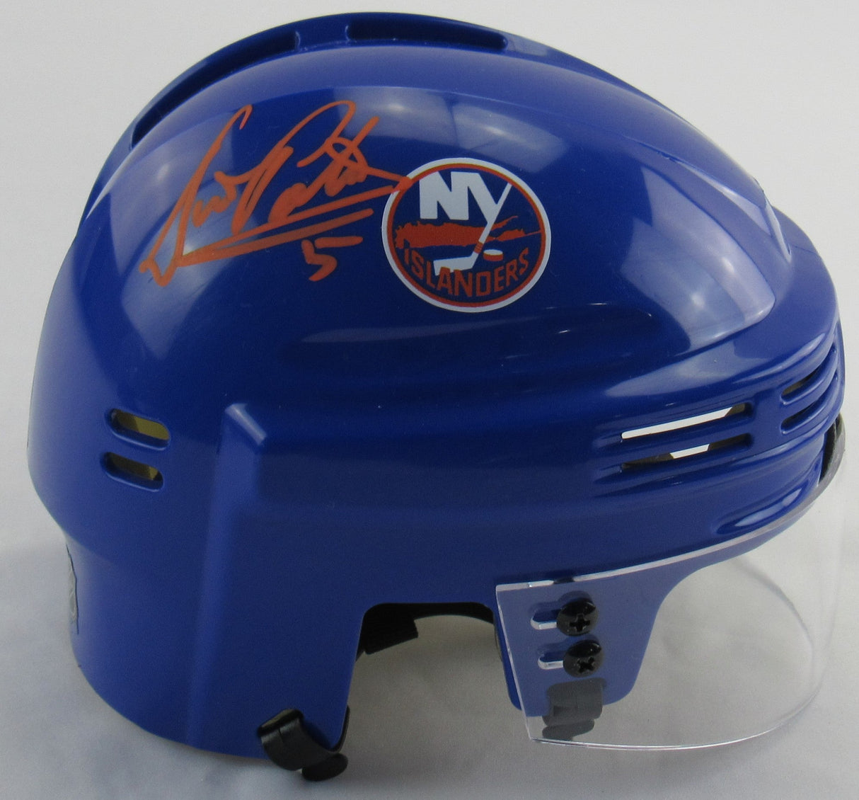 Denis Potvin Signed Auto Autograph Islanders Blue Mini Helmet JSA Witness COA