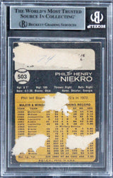 Braves Phil Niekro Authentic Signed 1973 Topps #503 Card BAS Slabbed