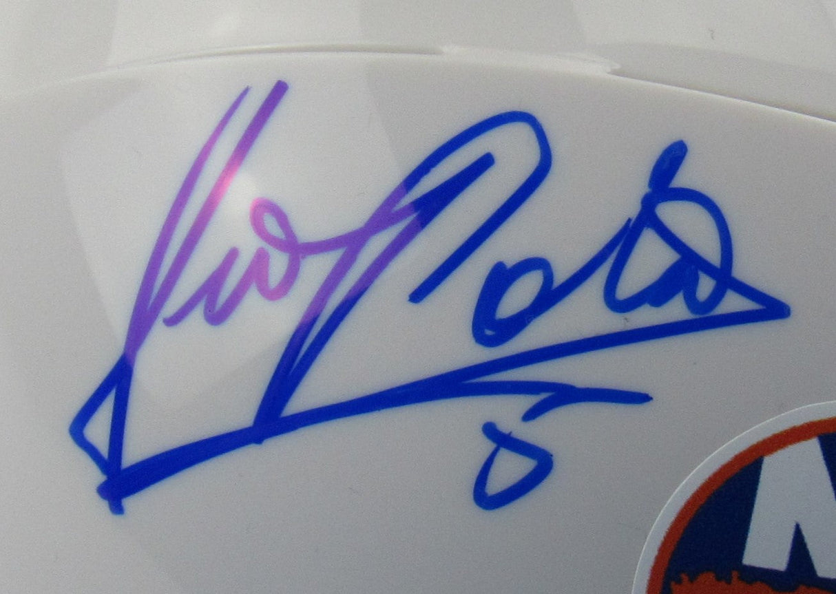 Denis Potvin Signed Auto Autograph Islanders White Mini Helmet JSA Witness COA