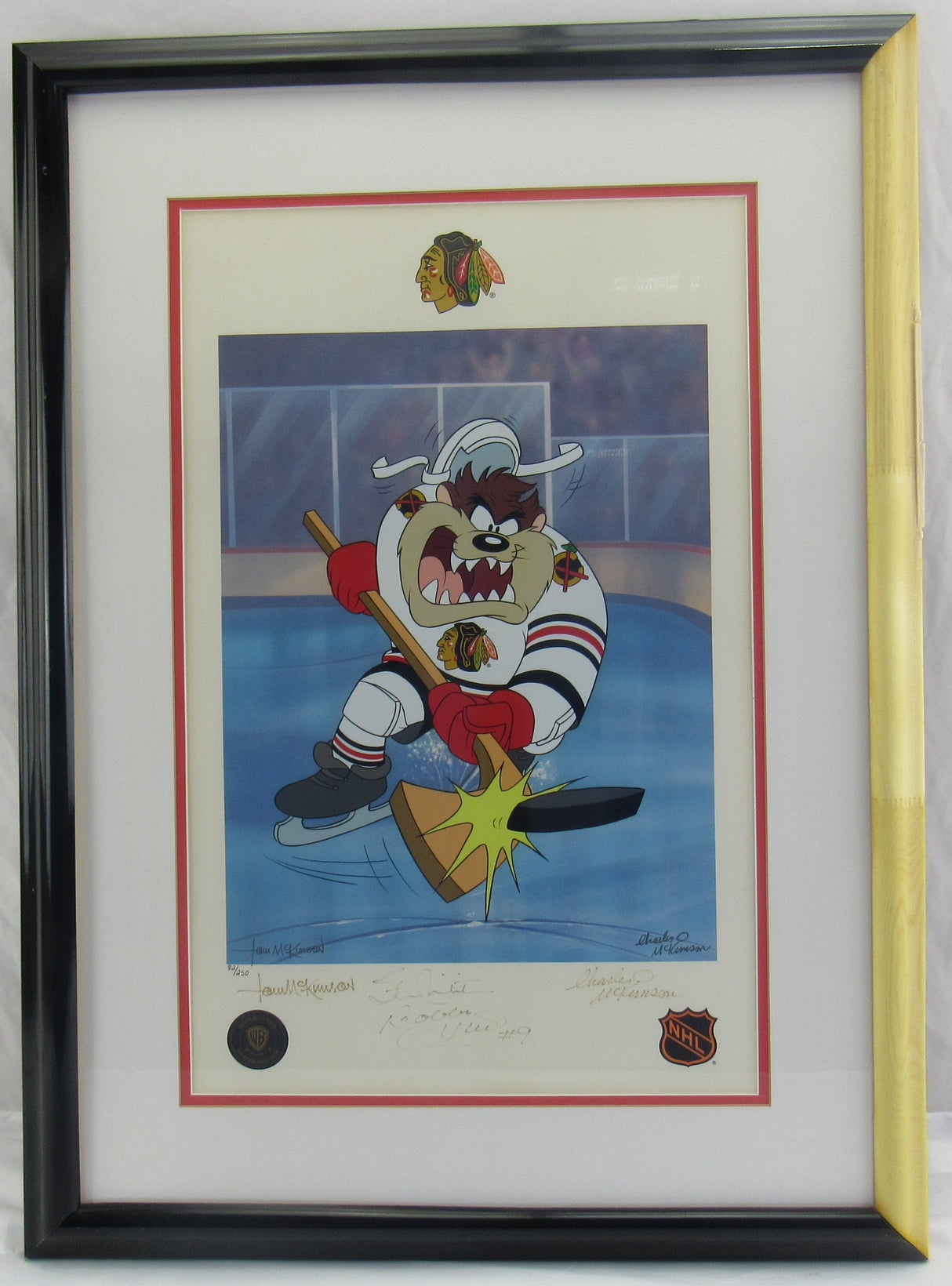 Bobby Hull Stan Mikita Signed Auto 14x22 Framed Photo JSA LOA BB32684