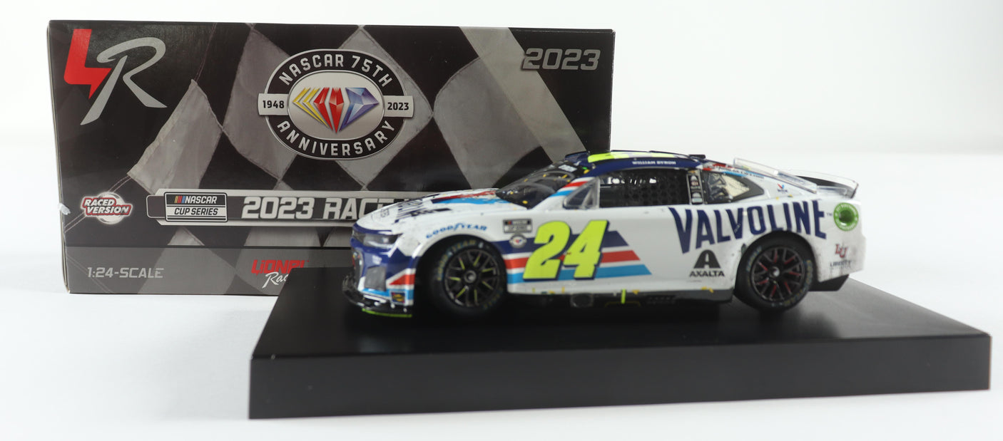 William Byron Autographed 2023 Valvoline Phoenix Win 1:24 Raced Diecast Car (Limited Edition)