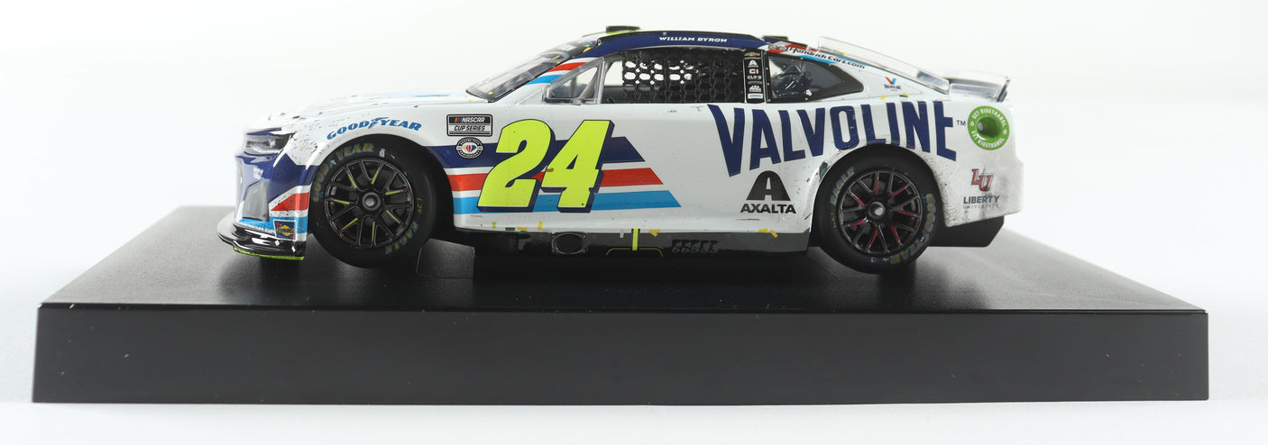 William Byron Autographed 2023 Valvoline Phoenix Win 1:24 Raced Diecast Car (Limited Edition)