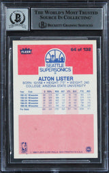 Bucks Alton Lister Signed 1986 Fleer #64 Card Auto 10! BAS Slabbed Rare!