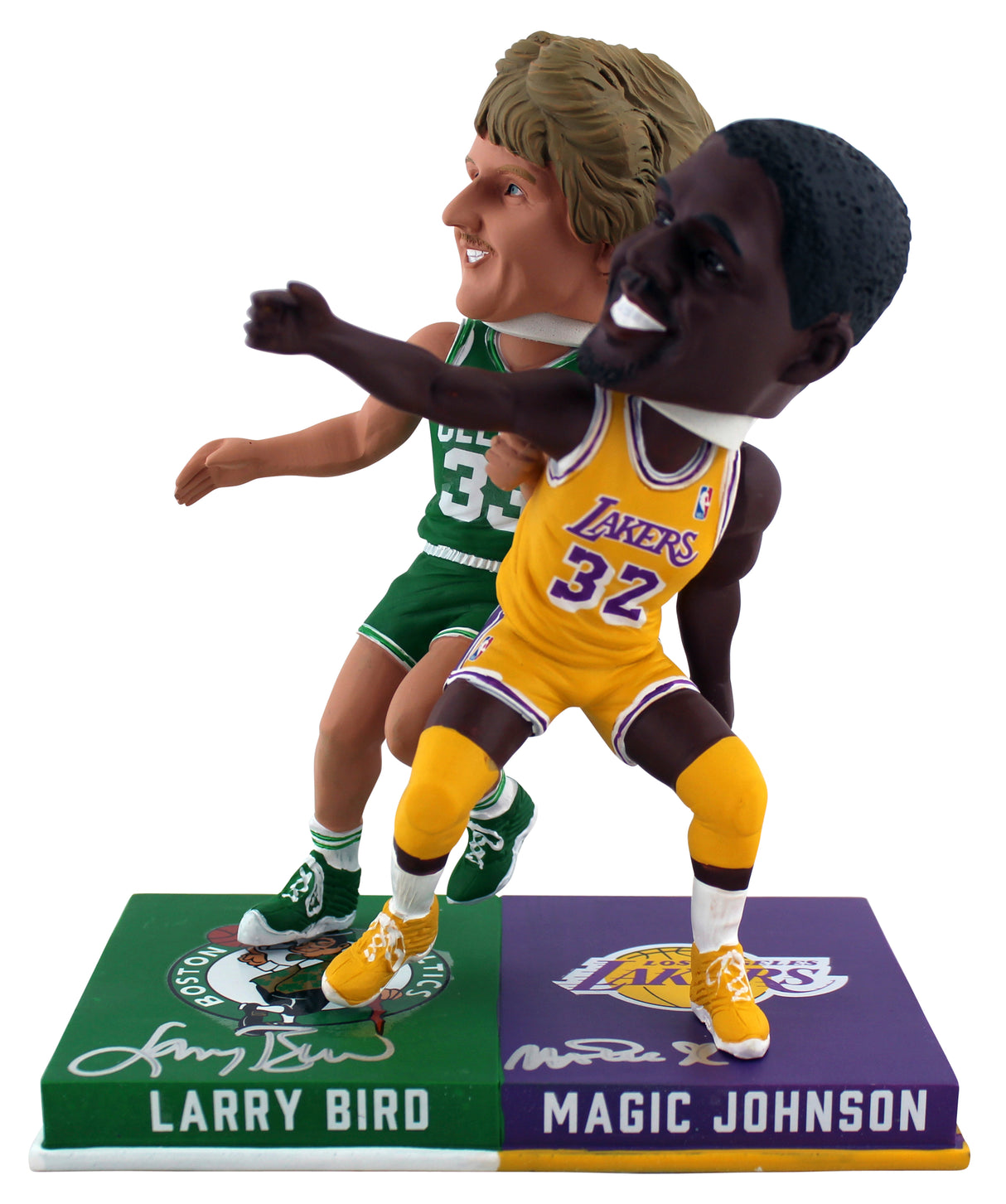 Magic Johnson & Larry Bird Signed One on One Exclusive NBA Bobblehead Duo BAS