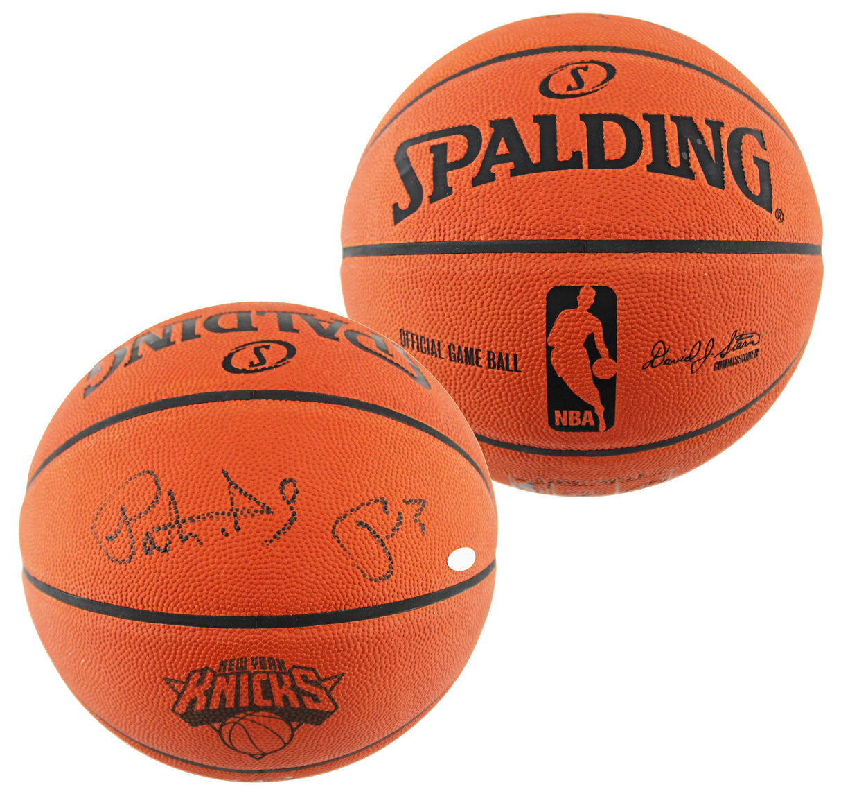 Knicks Patrick Ewing Signed Spalding Official NBA Game Logo Basketball Steiner