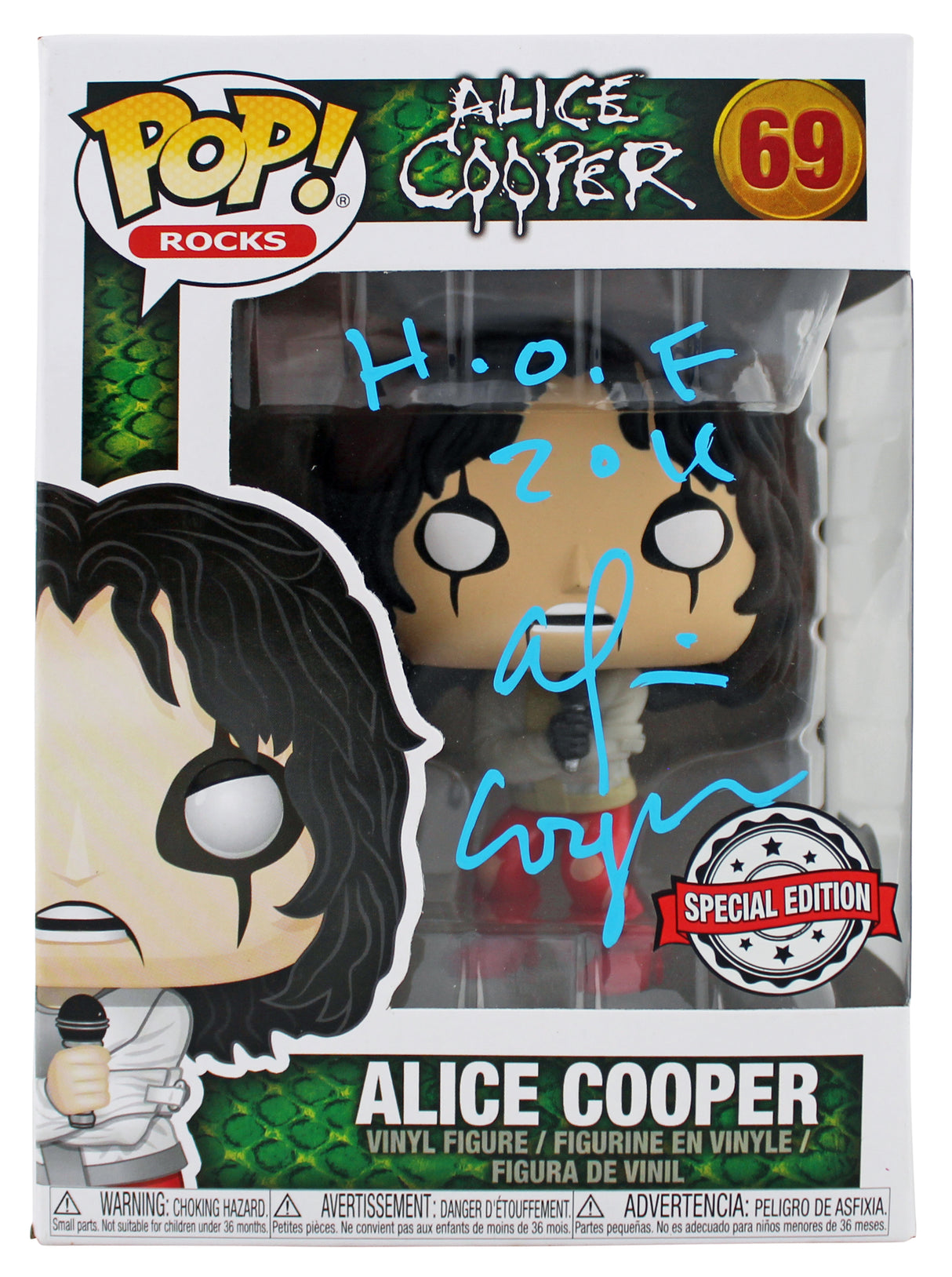 Alice Cooper "HOF 2011" Signed #69 Funko Pop Vinyl Figure BAS Witness #1W793263