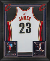 Cavaliers LeBron James Authentic Signed White Framed Jersey UDA #BAJ47518