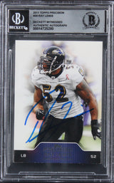 Ravens Ray Lewis Authentic Signed 2011 Topps Precision #59 Card Auto 10 BAS Slab