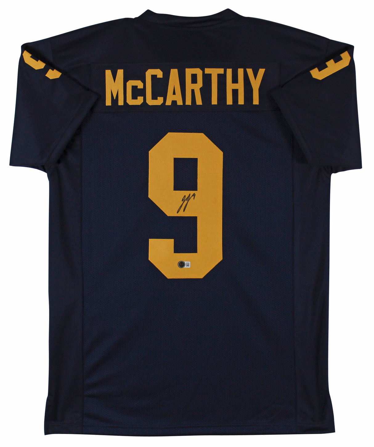 Michigan JJ McCarthy Authentic Signed Navy Blue Pro Style Jersey BAS Witness 2