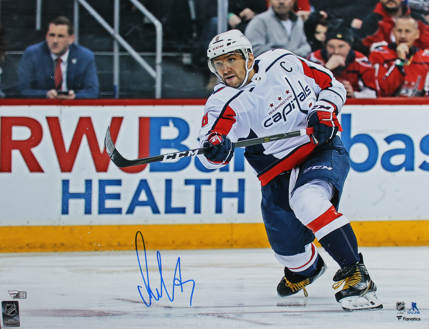 Capitals Alex Ovechkin Signed 16x20 Horizontal White Jersey Photo Fanatics