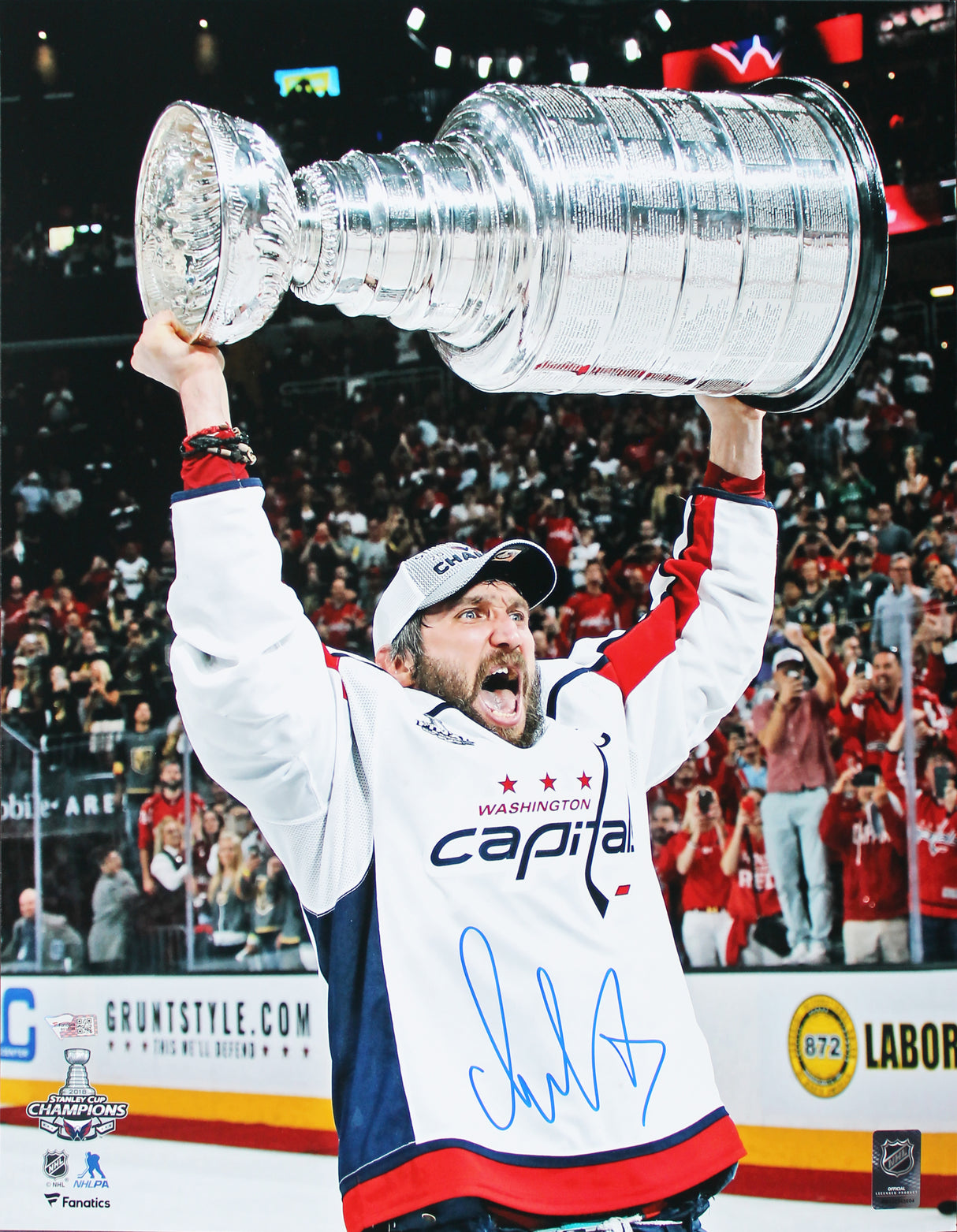 Capitals Alex Ovechkin Signed 16x20 Vertical Stanley Cup Photo Fanatics