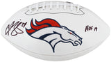 Broncos Champ Bailey "HOF 19" Signed White Panel Logo Football W/ Case BAS Wit