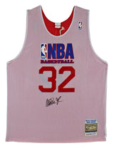 Lakers Magic Johnson Signed NBA All Star Reversible Mitchell & Ness Jersey BAS