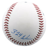 Rangers Nolan Ryan "Career Stat" Authentic Signed Manfred Oml Baseball BAS