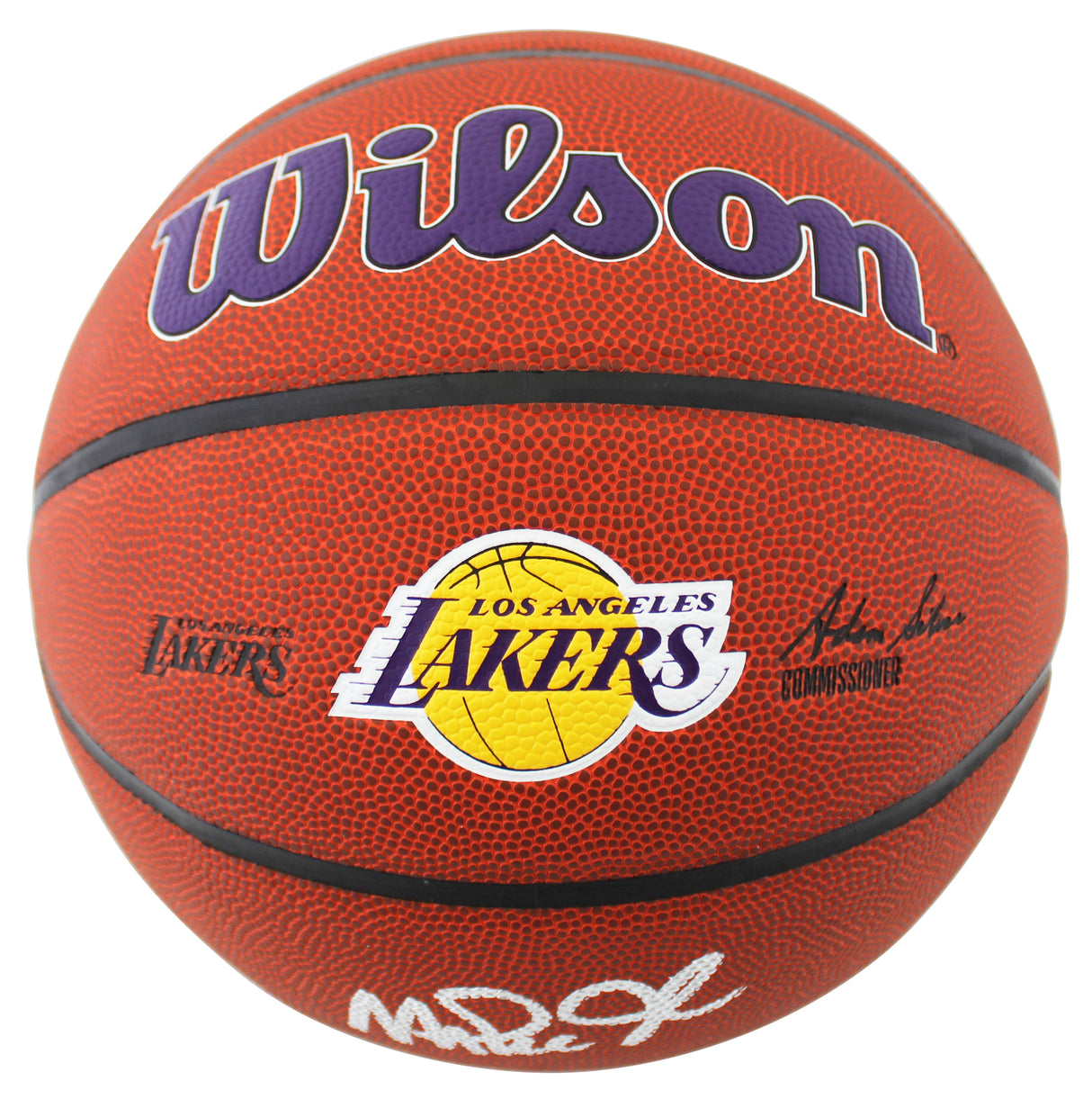 Lakers Magic Johnson Authentic Signed Wilson Logo Basketball w/ Case BAS Witness