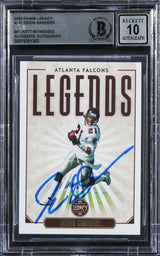 Falcons Deion Sanders Signed 2020 Panini Legacy #101 Card Auto 10! BAS Slabbed