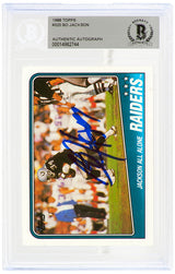 Bo Jackson Signed Raiders 1988 Topps Rookie Football Card #325 - (Beckett Encapsulated)